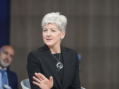 Akiko Murakami, Executive Director, Japan AISI, Japan; Jason Ruger, Chief Information Security Officer, Lenovo, USA; Kavitha Mariappan, Chief Transformation Officer, Rubrik, USA; Lauren Woodman, Chief Executive Officer, DataKind, USA; Mark Hughes, Global Managing Partner, Cyber Security Services, IBM, USA; speaking in The Price of Intelligence session at the Annual Meetings of the Global Future Councils and Cybersecurity 2025 in Dubai, United Arab Emirates, 14/10/2025, 11:00 – 12:00, 128 - Madinat Jumeirah Conference Centre. Arena. Copyright: World Economic Forum / Deepu Das